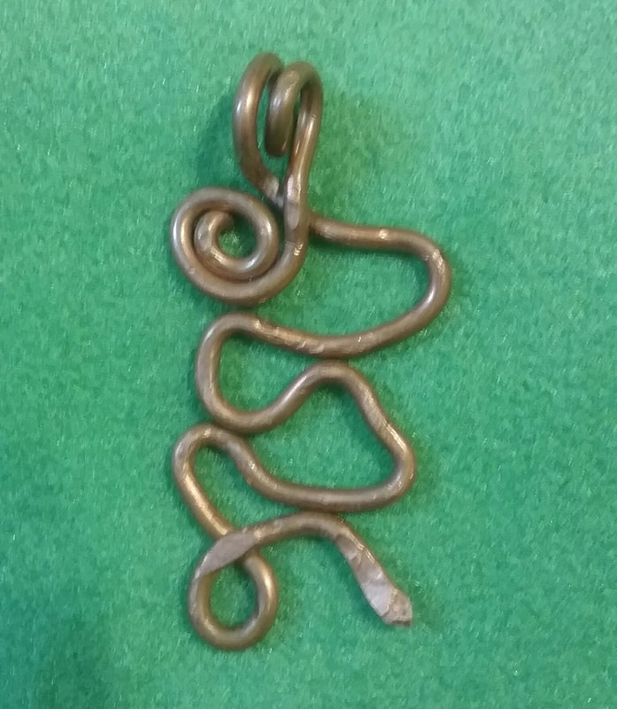 Hand made copper snake necklace